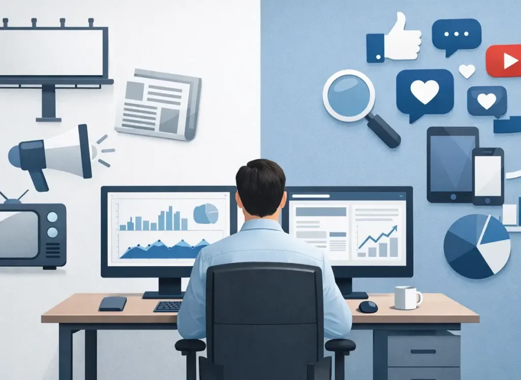 Between Traditional and Digital Marketing